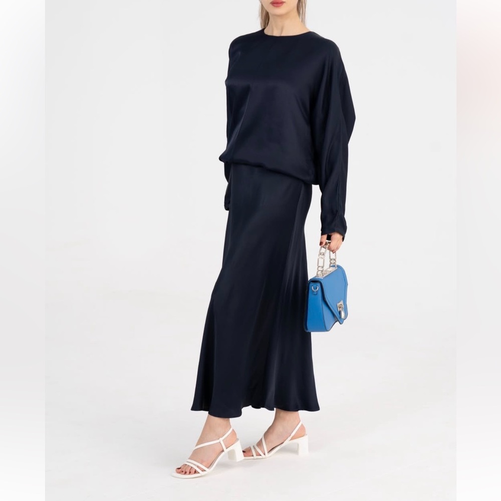 💫 Zara 2 Piece Satin Effect Blouse & Midi Skirt - NEW 💫 - Picture 2 of 12